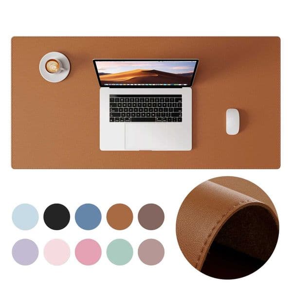 Desk Pad Protector Mouse Pad Office Desk Mat Non-Slip with Stitched Edges PU Leather Desk Blotter for Office Home SchoolT260508