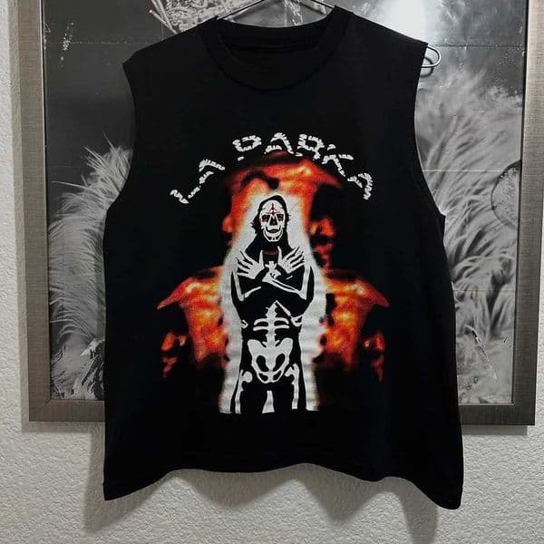 Seasonal Block Rock Sveless Gothic Pattern Printed Short-sved Loose Round Neck Hot T-shirt Men Personality Breathable Top L260508
