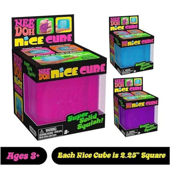 Schylling Needoh Nice Cube - Sensory Toy for Stress Relief and Block Pinching Fun