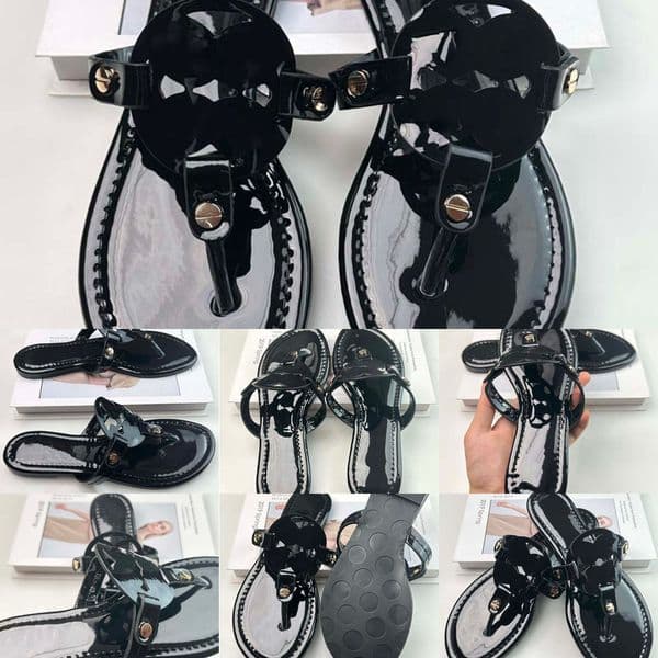 2026 SS Best 1=1 Designer Shoes Women Matte Patent Slider Genuine Leather Hollow Out Pin Cassic Summer Sandals Popular Diamond Flip-F 1Dfe