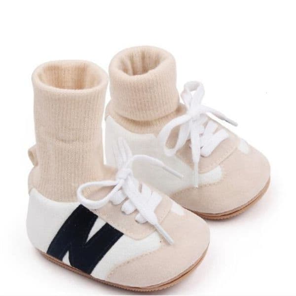 2026 New Baby Cartoon Letters Kid Cute Leather Sneakers Newborn Infant Toddler Boy Girl Soft Sole Crib Shoes Socks First Walkers 0-18Month Designer 002