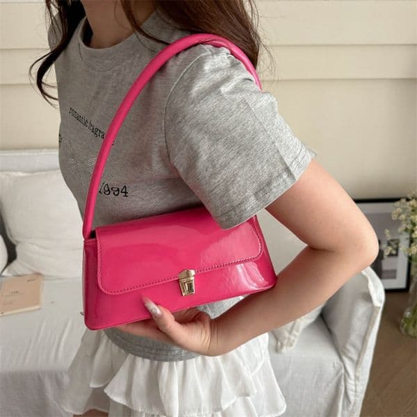 French Niche Texture Bag Women's Bag Summer New Fashion Retro Armpit Bag Glossy Foreign Shoulder Bag