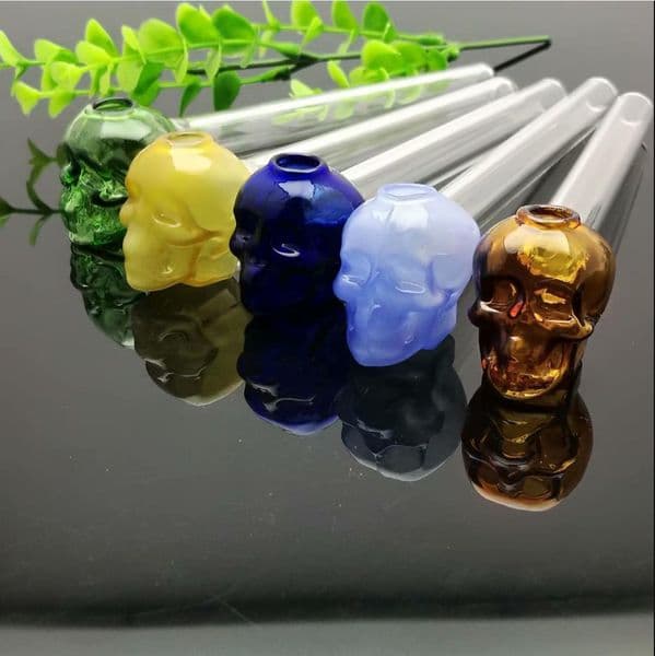 Glass Pipes Smoking Hand-blown Beautifully Handcrafted Smoking Pipe Colored skull glass straight pot