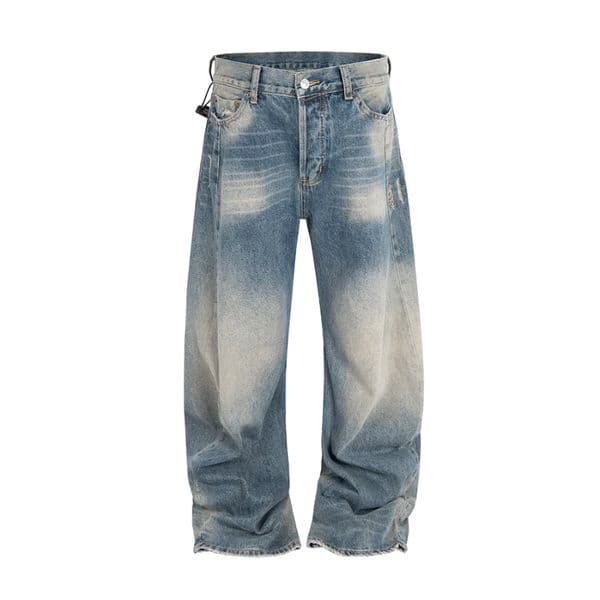 New Fashion Low-waist Wide-leg Cut-off Jeans Pants for Men and Women Washed Vintage Baggy Denim Trousers Hip Hop Cargos