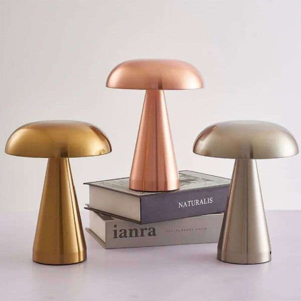 Retro LED Night Light Mushroom Touch Sensor Desk Lamp Rechargeable Reading Lights For Bedroom Restaurant Bar Decor Lighting S260508