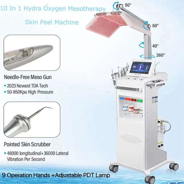 Upd Upd 10 In 1 Aqua Beauty Skin Whitening Skin Care Microdermabrasion Vacuum Aqua Peeling Skin Rejuvenation Oxygen Jet Light Therapy Beauty Device
