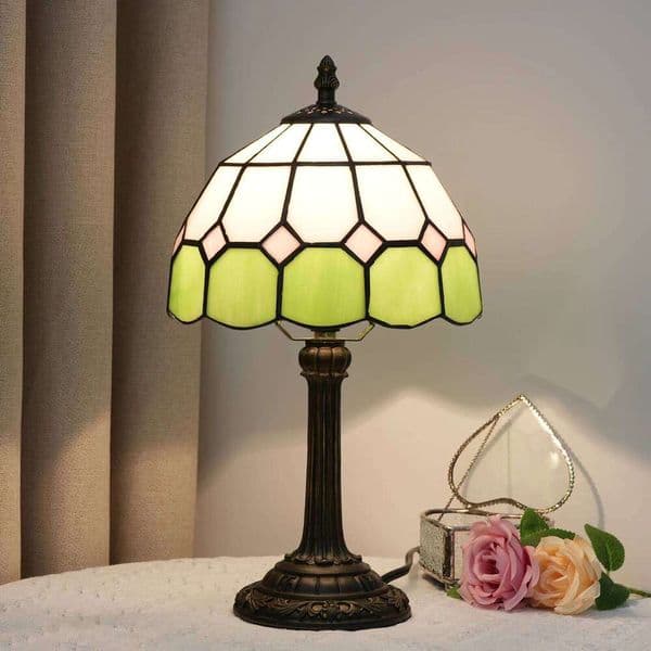 Modern Minimalist Table 8 Inch Mediterranean Series Stained Glass Lampshades Small Bedside Lamp Reading Antique Desk Light S260508