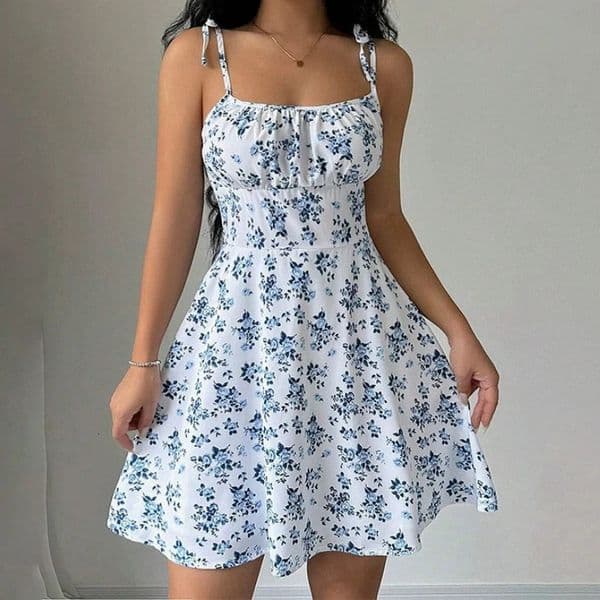Womens Summer Floral Spaghetti Strap Beach Short DressWomens DressesWoman ClothingWoman ClothesSundress in Dress 2025 260508