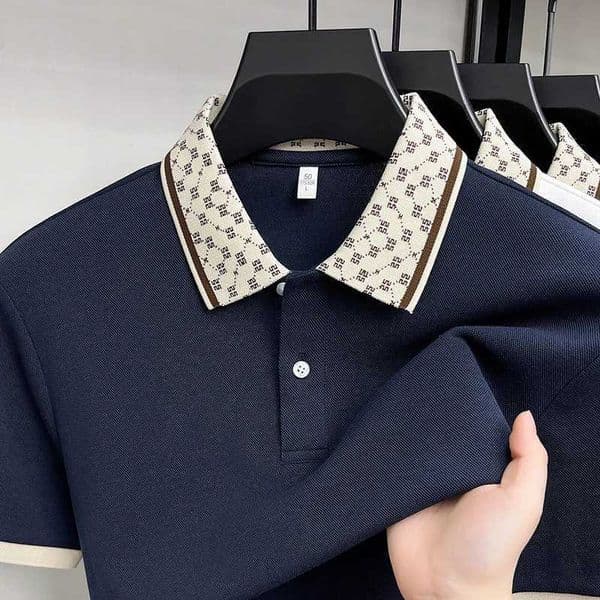 Fashionablar Contrasting Color Casual Pure Cotton Mens Polo Shirt Short Sved T-shirt 26 Summer Hot Sale L260509