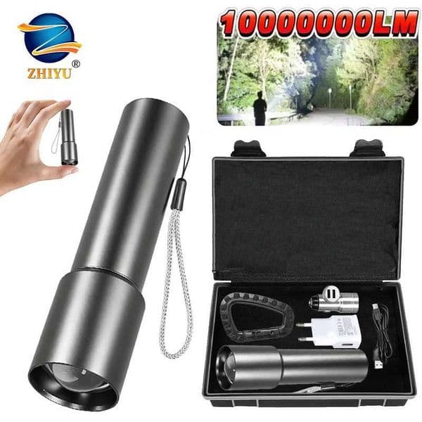 Powerful LED Handheld Flashlights Type-C Rechargeable Aluminum Torch Mini Portable Zoom Outdoor Camping Hiking Emergency Lantern C260509