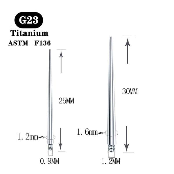 1Pcs G23 Insertion Pin Taper Piercing Stretching Tool for Internally Externally Threaded Body Jewelry Accessory 260509