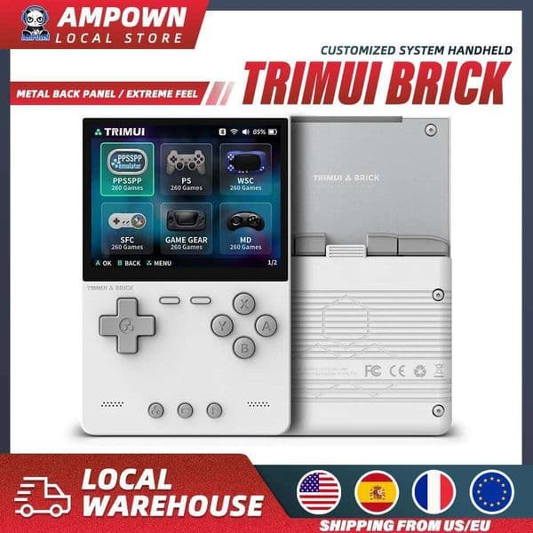 TRIMUI BRICK Handheld Game Console 3.2'' I Screen Linux System Trimui UI Metal Back Panel Key LED Lighting Free Keycap Gifts 26Y0509