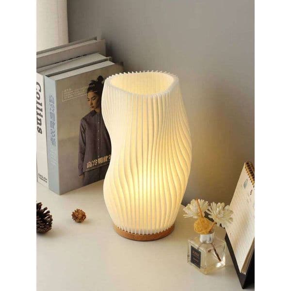 French cream style 3D desk ins internet red pleated bedroom bedside study coffee shop card seat atmosphere lamp S260508
