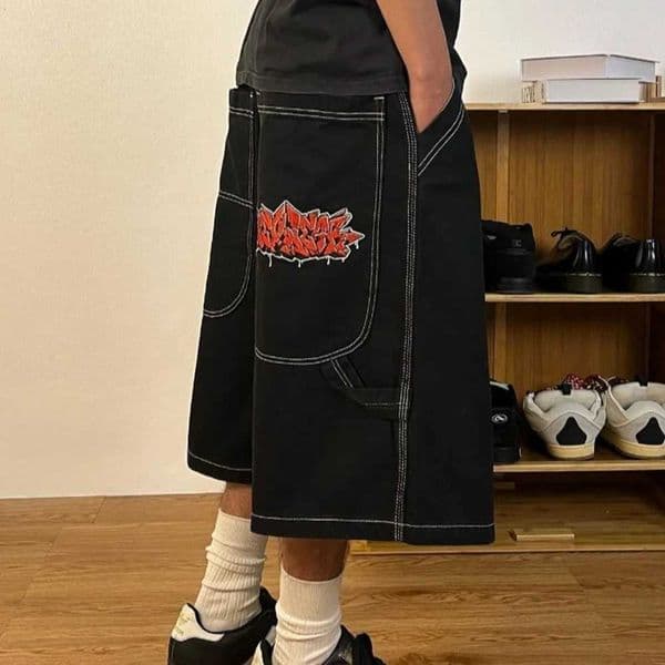 Hot Y2k Vintage Baggy Jeans Shorts Woman Streetwear Jorts Korean Harajuku Gothic Oversized Denim Pants Embroidery Summer L260509 L260509