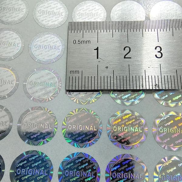 100pcs 12mm ORIGINAL Hologram Security Seal Silver Tamper Evident Label Warranty Void Sticker Removal Proof Prevent 260506