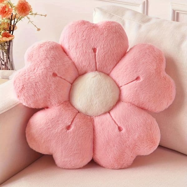 Soft Plush Daisy Flower Throw Pillow Cozy Decorative Cushion for Bed Sofa WhitePink Adorable Floral 260507