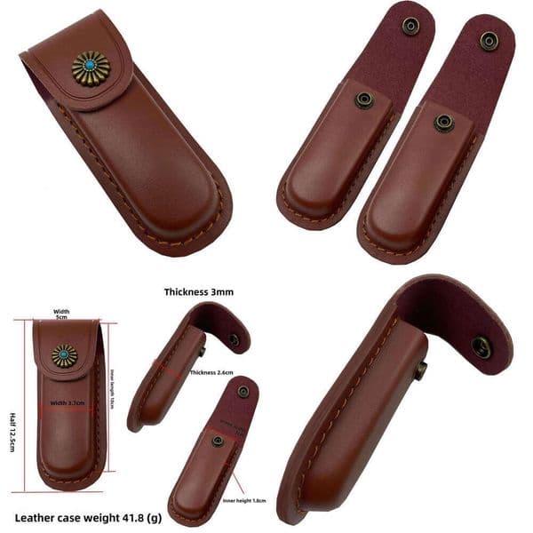 High-end medium-sized universal leather sheath folding knives, suitable for wearing on the waist or as a leg holster, in stock