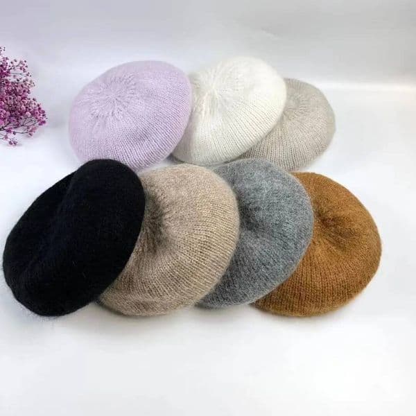 New Wool Winter Beret For Women Mohair Soft Top Quality Fashion Warm Solid Female Casual Artist Hat Bonia Bonnets Cap Gift