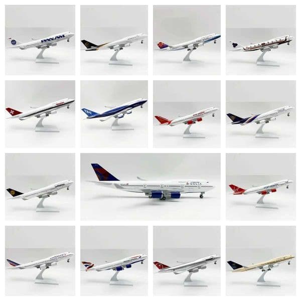 30cm Scale Plane 1/250 B747 Series Model Airplane Toy Resin Diecast Airplanes Building Kit With Stand Aviation Toys for Boys L260509R719