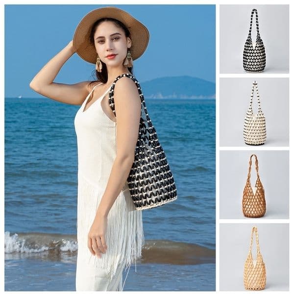 Trendy Bohemian Woven Hand Bag Female Style Handmade Hollow-out Handbag Exquisite n Summer Beach Handbag Summer Season 260423ww