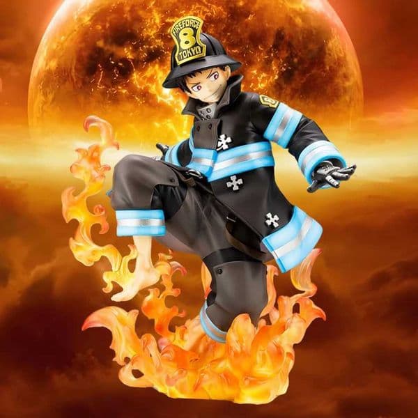 Shinra Kusakabe Figure Anime Fire Force Special Effect Blood Desktop Doll Golf Model Toy Gift Collection Ornaments wholesale L260509