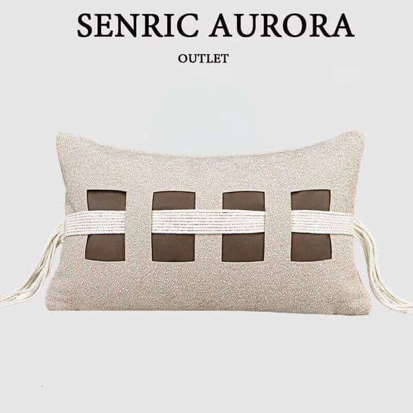 Design Luxury Cushion Cover 45x45 30x50cm Beige Coffee Colored Waist Pillowcase For Home Hotel Bed Living Room Sofa 26Y0509