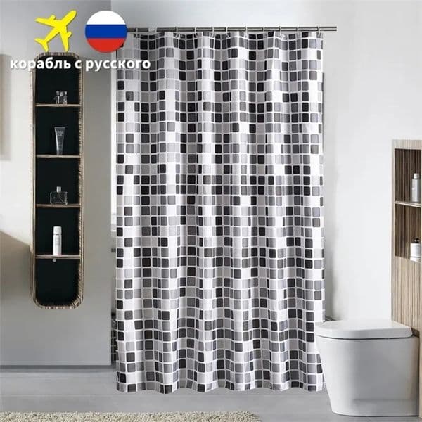 Luxury Designer Decor Waterproof Shower Curtain With 12 Hooks room Mosaic Printed Bathroom Curtains Polyester Cloth Bath For Decoration Deco 77