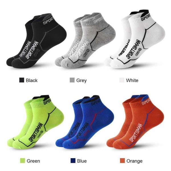 6 Pairs/Lot Spring Summer Mens Sports Running Socks Protective Ankle Socks Thin Breathable Deodorant Fitness Short Socks 38-44 C260509