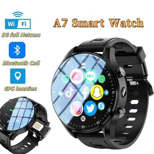 SIM Dual camera Smartwatch A7128G 4G smartwatch Video Call Trail tracker with Wifi GPS waterproof Google Play Store for men 26H0508