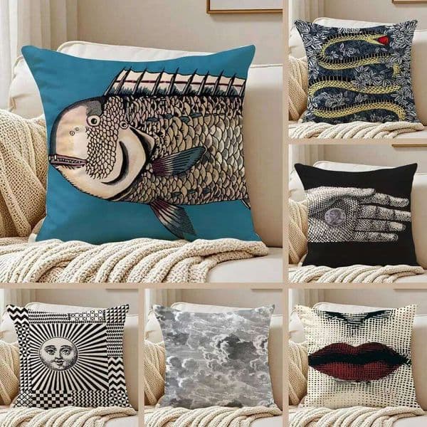 EnglandAbstract Art Figure Cushion Cover Silky Short Plush Double-Sided Printed Pillow Case for Sofa All Seasons Home Decor Gift 26Y0509