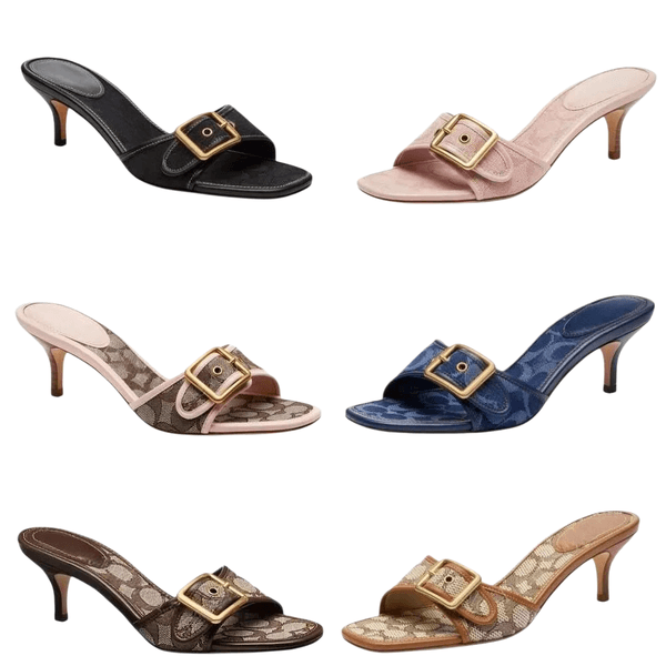kitten heel pink heels woman sandals designer sandals women luxury Women's Kitten High Heels Summer Beach Luxury Leather Slippers Cute Women's Low Heels Sandals 35-42