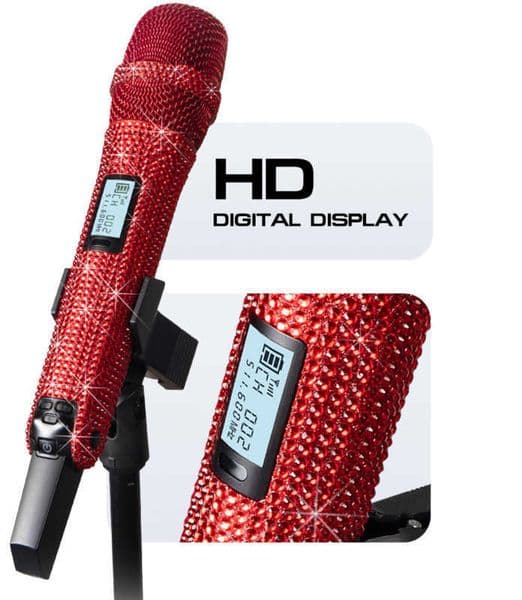 Diamond Microphone G-MARK SKM9000 Luxury sparkling Wireless Microphone Professional UHF Frequency Adjustable Studio Sound Metal S260508ccc