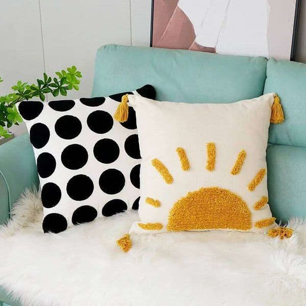 30x50/45x45CM Light Luxury Plucked Tassel Embroidered Throw Pillow Waist Cushion Cover Decor Home Decorative Pillowcase 26Y0509