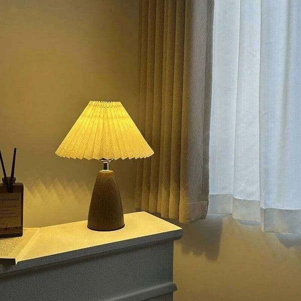 Pleated Retro LED Table lamp Room Decoration Night Lamp USB For Home Living Bedroom Bedside Decorative Simple Desk Lighting S260508