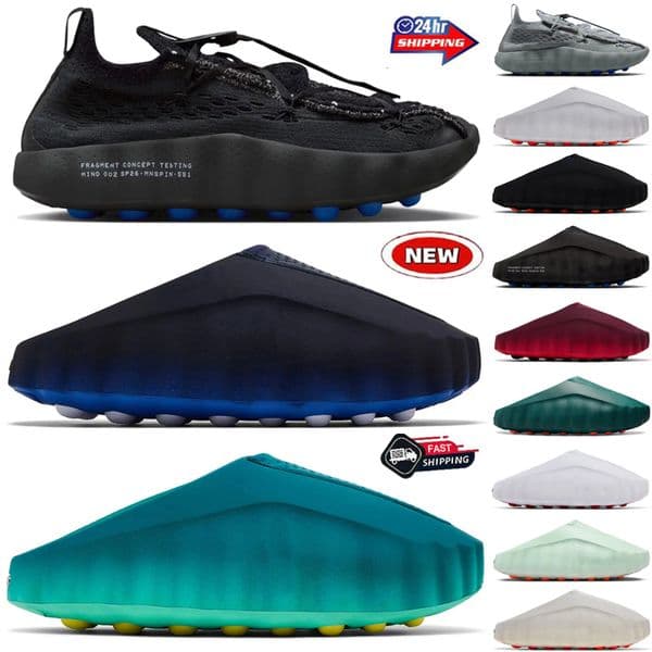 Designer Slide mind 001 Slides mind001 Slippers Mens Womens Fragment Black Mind 002 Sandals Mules Clog Black Blue Red Bone Light Smoke Grey Pearl Pink Beach shoes