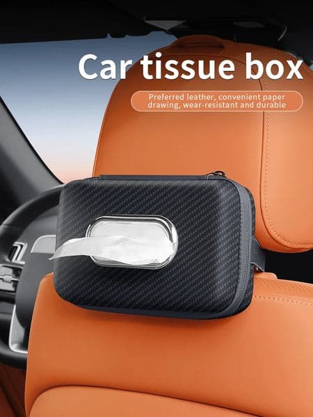 Car mounted tissue box drawer box creative car armrest box backrest hanging multifunctional sun visor four-color tissue bag 260508