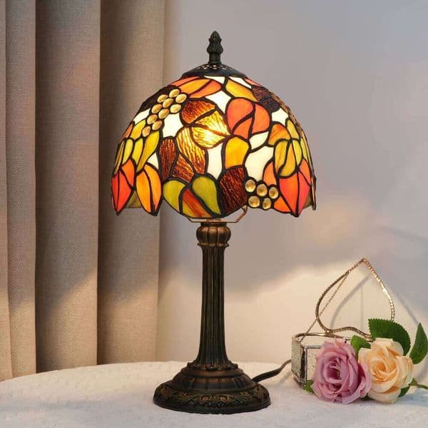 Beautiful Style Multi-Color Vintage Bedside Table Desk Lamp 8 Inch Wide Reading Light Decor S260508