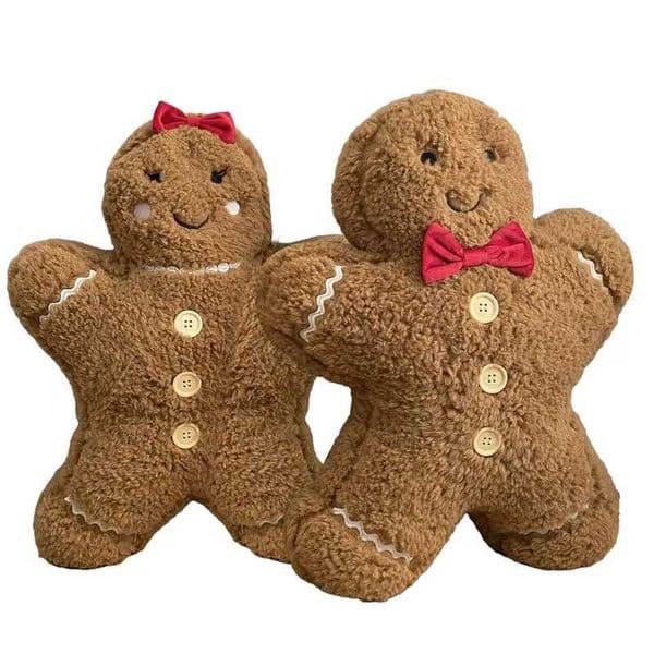 Christmas Decoration Pillow Cute Gingerbread Man Biscuit Sofa Decor Cartoon Soft Pillow Cushion Home Decor Kids Gift L260509GU8T