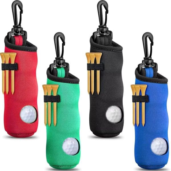 Golf Tee Holder Golf Ball Carry Bag Neoprene Golf Ball Pouch Golf Ball Holder Keychain Belt Clip Portable Golf Gifts Accessories 260508