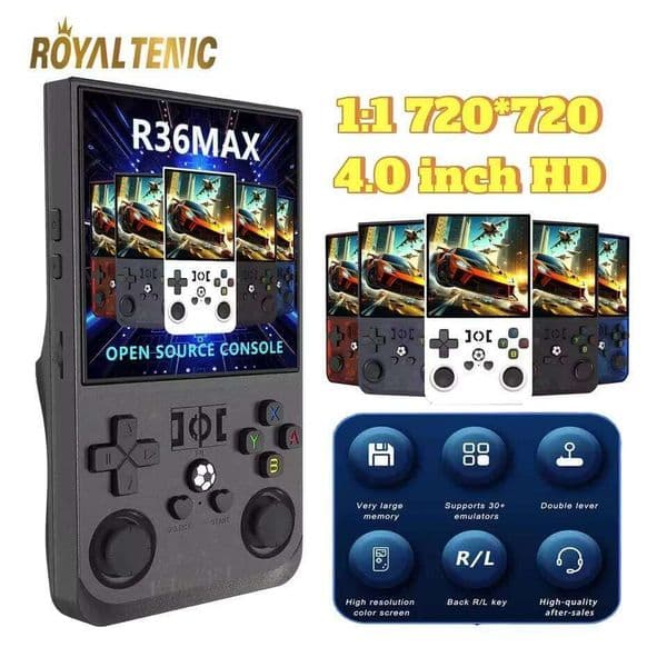 R36MAX Retro Handheld Game Console Linux System 4.0Inch I Screen Portable Pocket Video Player 64GB 128GB Games Kids Gift 26L0509