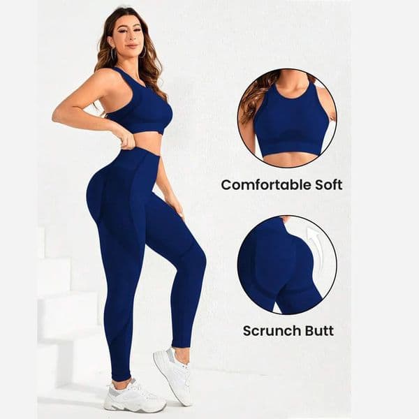 2-piece suit womens yoga suit beautiful back high waist trousers combination seamless super elastic ideal gym clothing 260508