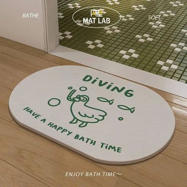 VIKAMA Cute Duck Front Door Mats Summer Bedside blanket Dirt Repellent Kitchen Nonslip Diatomite Mud Machine Washable 260507