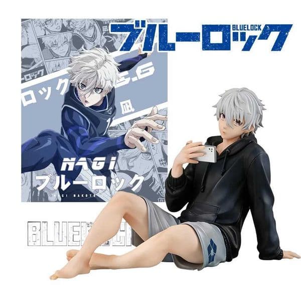In Stock BLUE LOCK Action Figures Nagi Seishiro Anime Figure Sitting Figurine PVC Collectible Model Kids Doll Toys Gifts L260509