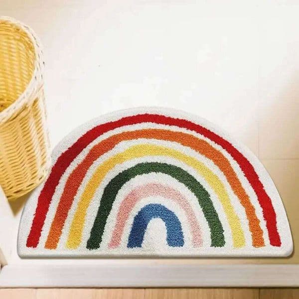VIKAMA Modern Rainbow Carpet, Warm Stylish Home Decoration, Household Entrance Mat, And a Bathroom Floor Mat 26H0509