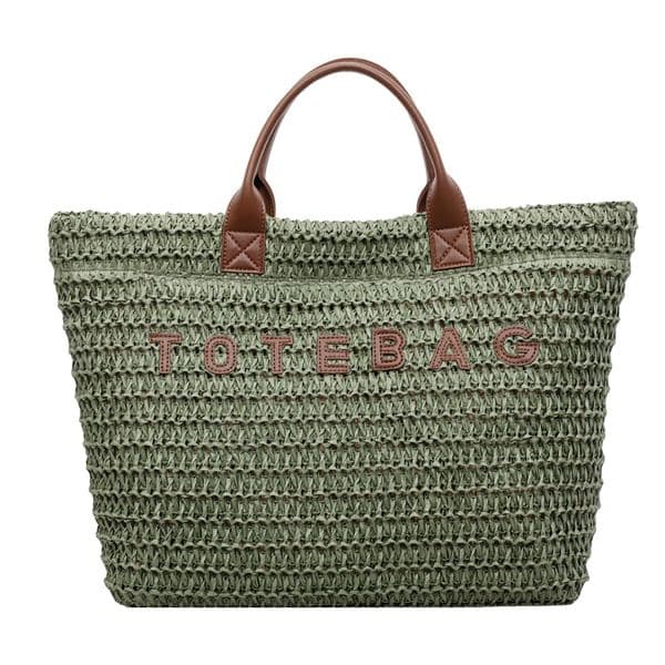 2026 Hot Summer Straw Crochet Designer Tote Casual Letter Print Shoulder Bag Multi-color Optional Woven Handbag