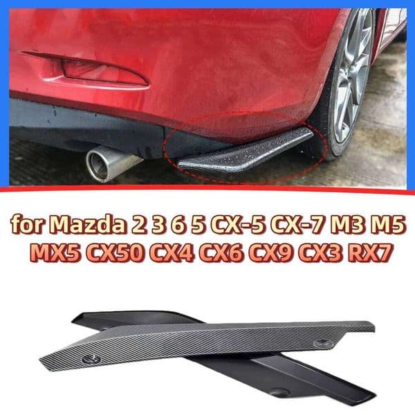 2Pcs Rear Bumper Lip Wrap Angle Diffuser Splitter Canard Spoiler for Mazda 2 3 6 5 CX-5 CX-7 M3 M5 MX5 CX50 CX4 CX6 CX9 CX3 RX7