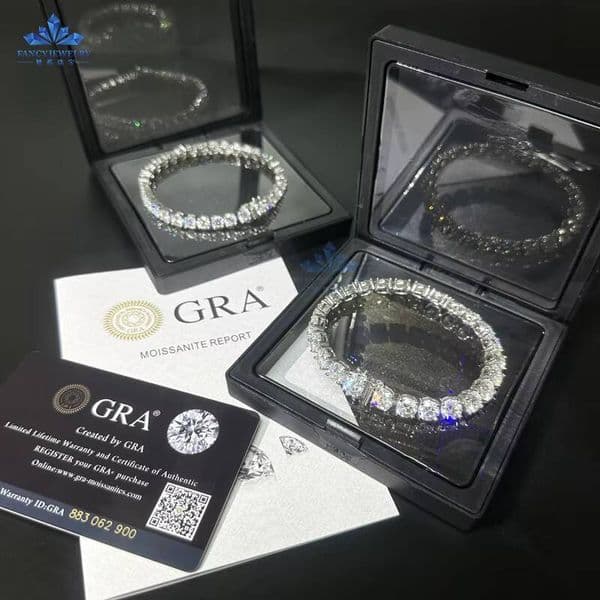 Hot Selling Pass Diamond Tester Iced Out GRA Certificates 2mm 3mm 4mm 5mm 65mm VVS1 Moissanite Diamond Tennis Chains Men