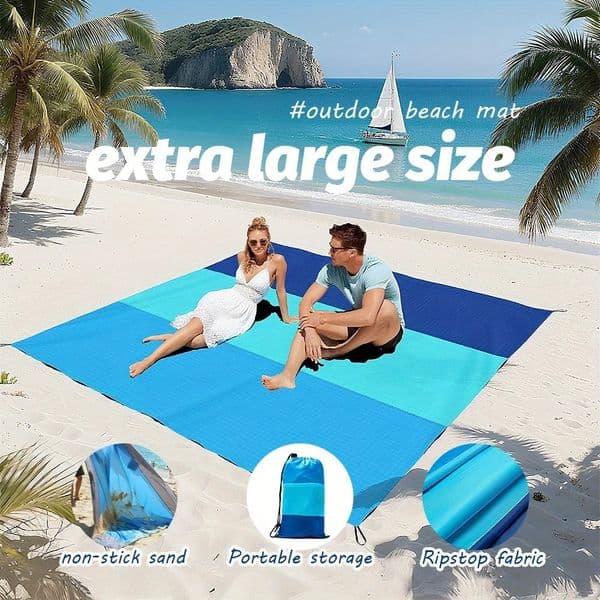 2x21m Waterproof Pocket Beach Mat Blanket Folding Camping Mattress Portable Lightweight Mat Outdoor Picnic Mat Sand Beach Towel 260509