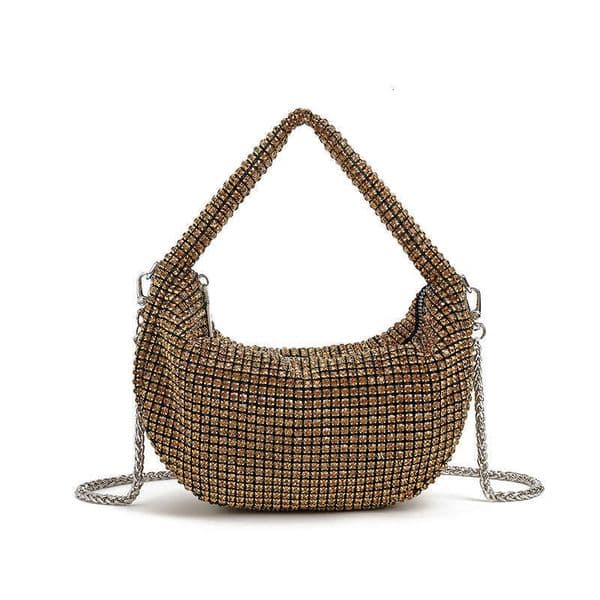 Elegant Women's Shoulder Handbag, Crossbody With Rhinestones, Synthetic Diamond Evening Bag, Popular Online, Crystal Portable Bag