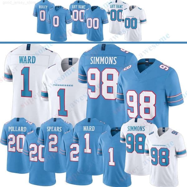 TennesseeS Cam Ward Jeffery Simmons Titan Football Jersey Chimere Dike Ridley Tony Pollard Tyjae Spears Peter Skoronski Steve McNair Moon George JOHNSON HENRY
